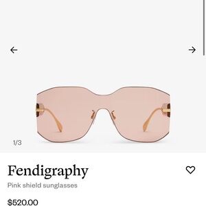 Fendi Pink Rimless Sunglasses Modern Shield Design